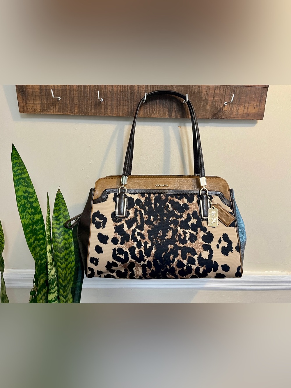 Coach Madison Kimberly Carryall (Style #25207) in Ocelot Print